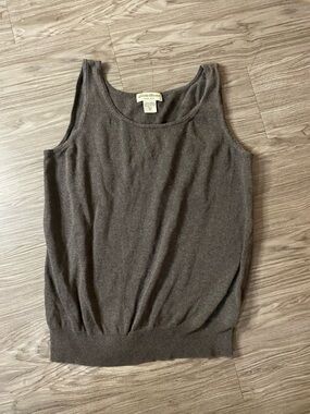 Eddie Bauer Brown Knit Sweater Tank – Tall Medium 100% Cotton